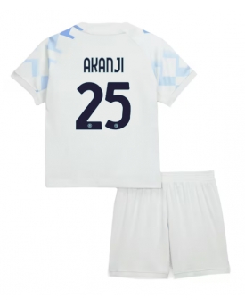 Inter Milan Manuel Akanji #25 Maglia Gara Trasferta Repliche 2025-26 Bambino Maniche Corte